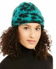 DKNY Fuzzy Animal Print Beanie One Size