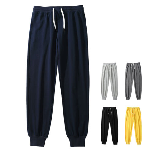 Mens Cotton Pencil Pants Pocket Casual Sports Ankle Trousers Fashion Spring Size