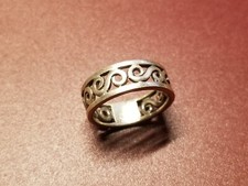 Sterling Silver 925 Swirls Band Ring Size 6.5