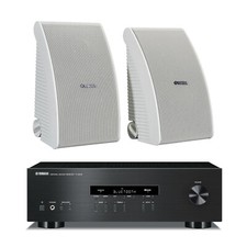 Yamaha NS-AW592WH Indoor Outdoor Speaker White and Yamaha R-S202 Stereo Receiver