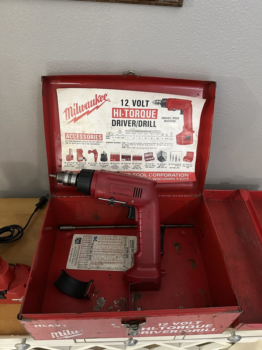VTG Milwaukee 12V HI TORQUE DRIVER DRILL Metal Tool Box, Drill
