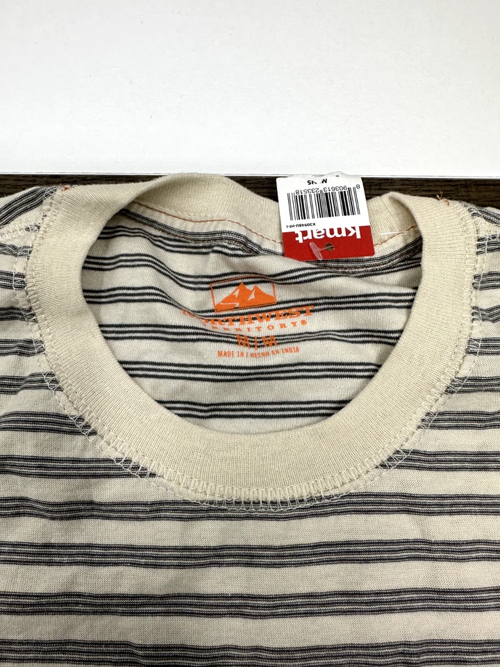 Northwest Territories Size Medium Striped Shirt Tee Crew New NWT M MED Cotton - Image 2 of 4