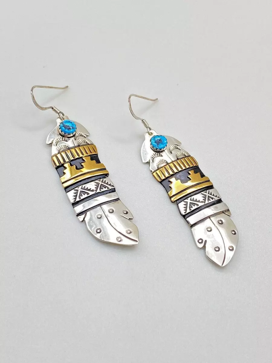 Tommy Singer Earrings Turquoise Sterling Silver Native American