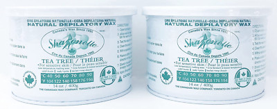 Sharonelle Natural Hair Removal Wax - TEA TREE for Sensitive Skin, 14 oz - 2 pcs