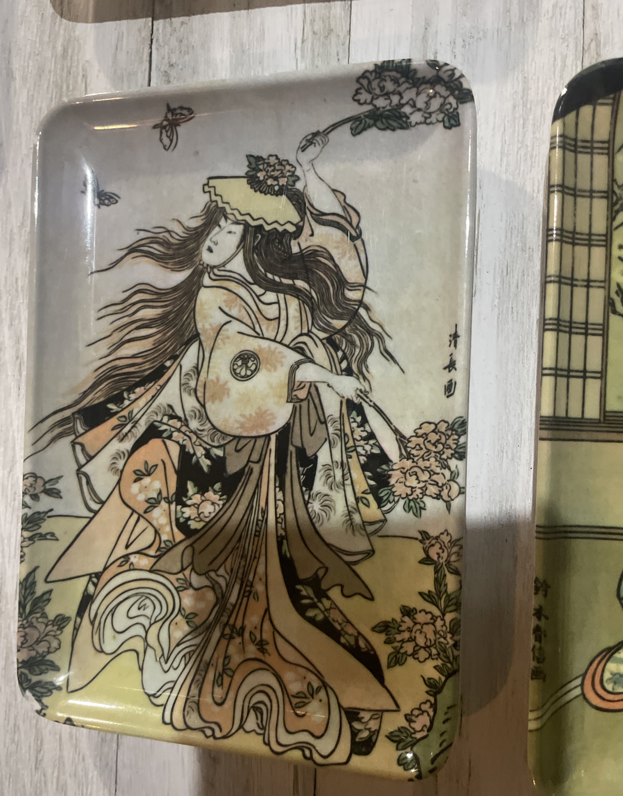 Set of 5 Vintage DECORATIVE CRAFTS INC Melamine Trays Made in Italy 6"x