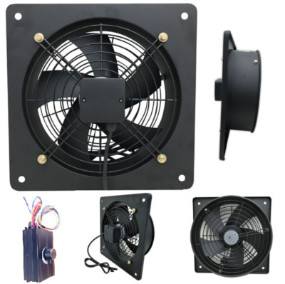 Industrie Dunstabzugshaube Metall Plattenventilator Axial Abluftgebläse 350MM + Drehzahlregler