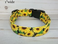 Yellow Sunflower Terri's Dog Collars handmade adjustable fabric flowers