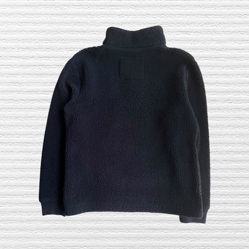 Abercrombie Boys Cozy Sherpa Fleece Navy Blue Quarter-Zip Pullover Size 11/12 - Picture 2 of 11