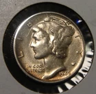 1945-S Micro S Mercury Silver Dime Choice AU