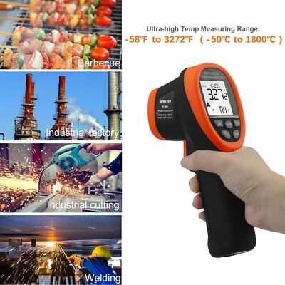 Infrarot Thermometer Temperaturmessgerät IR Digital Laser Pyrometer -50 ~1800 