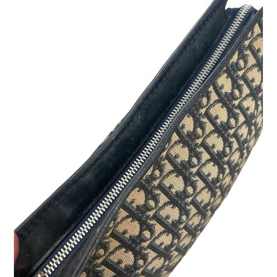 CHRISTIAN DIOR Navy Trotter Jacquard Clutch Bag | eBay