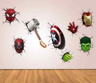 Superhero 3D Crack Kids Bedroom Vinyl Decal Wall Art Sticker Marvel Avengers