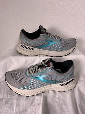 Brooks Womens Adrenaline GTS 21 1203291B182 Gray Running Shoes Sneakers Size 10