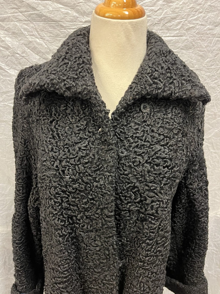 Manteau Femme En Fourrure Agneau Et Vison - Taille 38-40, Couleur Grise, Occasion Très Bon état