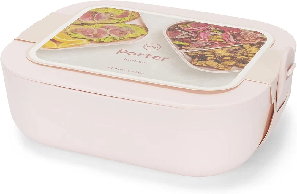 Porter Bento Lunch Box, 3 Compartment Bento Box Portable Adult Lunch Box with Sn