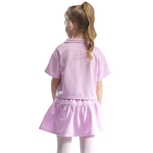 Girls Outifts Youth Uniform Short Sleeve Skirt Athletic T-Shirt Kids Dancewear - Picture 8 of 35