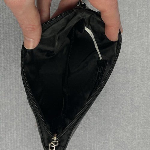 Gabee Black Quilted Wristlet Clutch Bag Chain Strap PVC Evening Purse Handbag - Picture 7 of 9