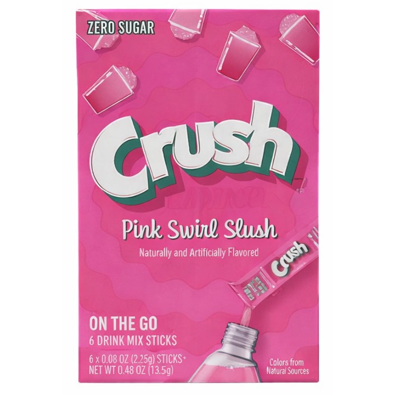 3x Crush Pink Swirl Slush Drink Mixes Bulk Refreshing Beverage Lot 6ct