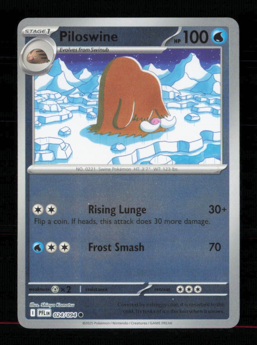 Piloswine 024/094 Common Phantasmal Flames Pokemon Reverse Holo Near Mint