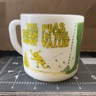 Vintage PEAS IN THE VALLEY Green Giant 8 oz Novelty Mug, Federal Glass USA EUC