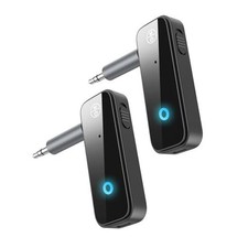 2 Pack Aux Bluetooth Adapter for Car, 2 in 1 Bluetooth 5.3 Transmitter