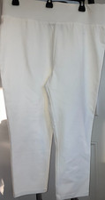 NWOT M LOGO LORI GOLDSTEIN IVORY WHITE COTTON SPANDEX PULL ON LEGGINGS PANTS
