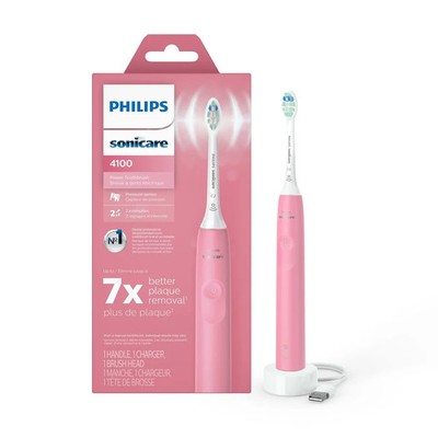 Philips Sonicare 4100 Power Toothbrush with Pressure Sensor Pink HX3681/26
