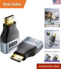 8K Mini HDMI to HDMI Adapter with Gold-Plated Connectors for Superior Clarity