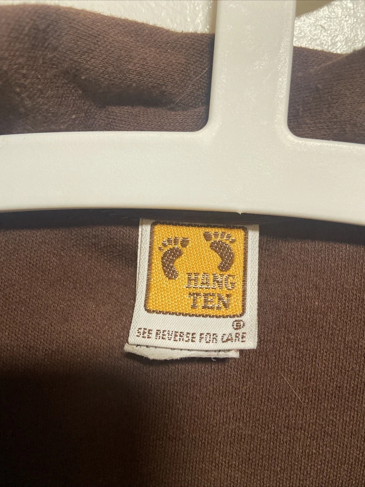 Camisa Polo Hang Ten DE COLECCIÓN Para Hombres EE. UU. XL Marrón Bolsillo Puntada Única 50% Algodón Foto 3 de 4