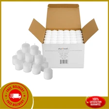 Bulk Pack of 144 White Votive Candles - Box of 144 Unscented Candles - 10 Hour