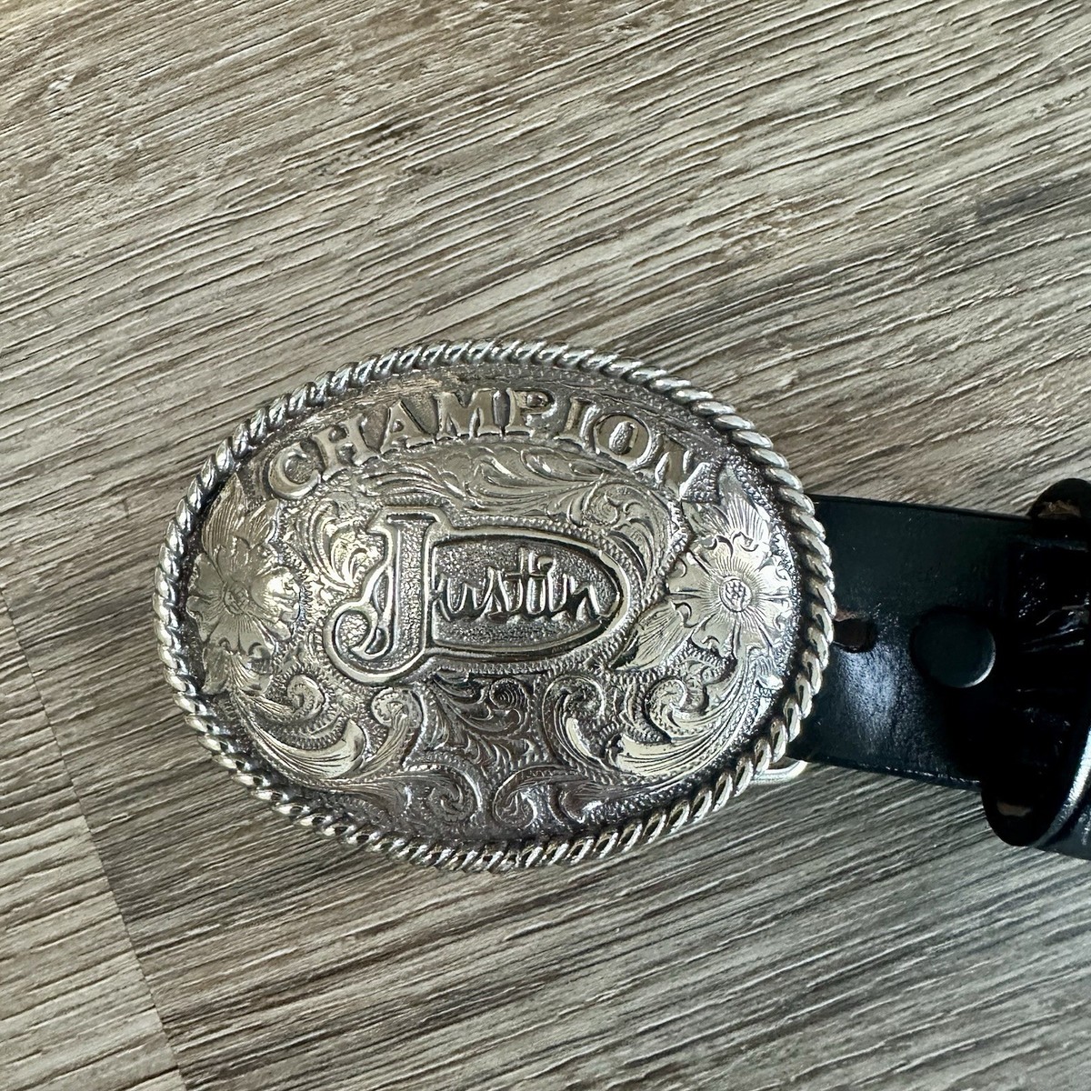小物 Justin TOP GRAIN COWHIDE Justin Top Grain Cowhide Leather Belt Brown Sz 30 Tooled Unisex