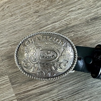 Justin Top Grain Cowhide Leather Belt Brown Sz 30 Tooled Unisex
