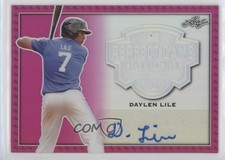 2020 Leaf Perfect Game National Showcase Metal Pink 5/5 Daylen Lile Auto 2d9