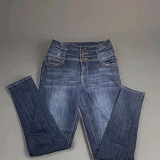 Rue 21 Mid Rise Stretch Dark Wash Super Skinny Jeans Womens Size 9/10 Regular