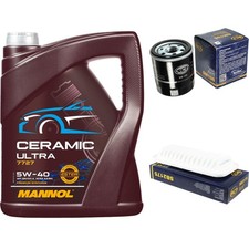 SCT Inspektionspaket 5L MANNOL Ceramic 5W-40 für Peugeot 107 Citroën C1 1.0