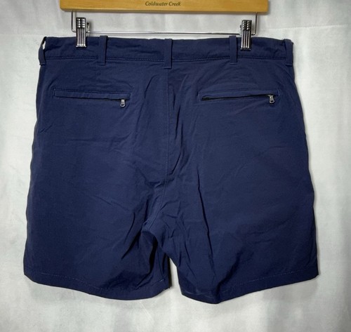 J.Crew Mens Stretch Tech Short Nylon-Blend Shorts 34" W Navy Blue 7” Inseam - Picture 2 of 5