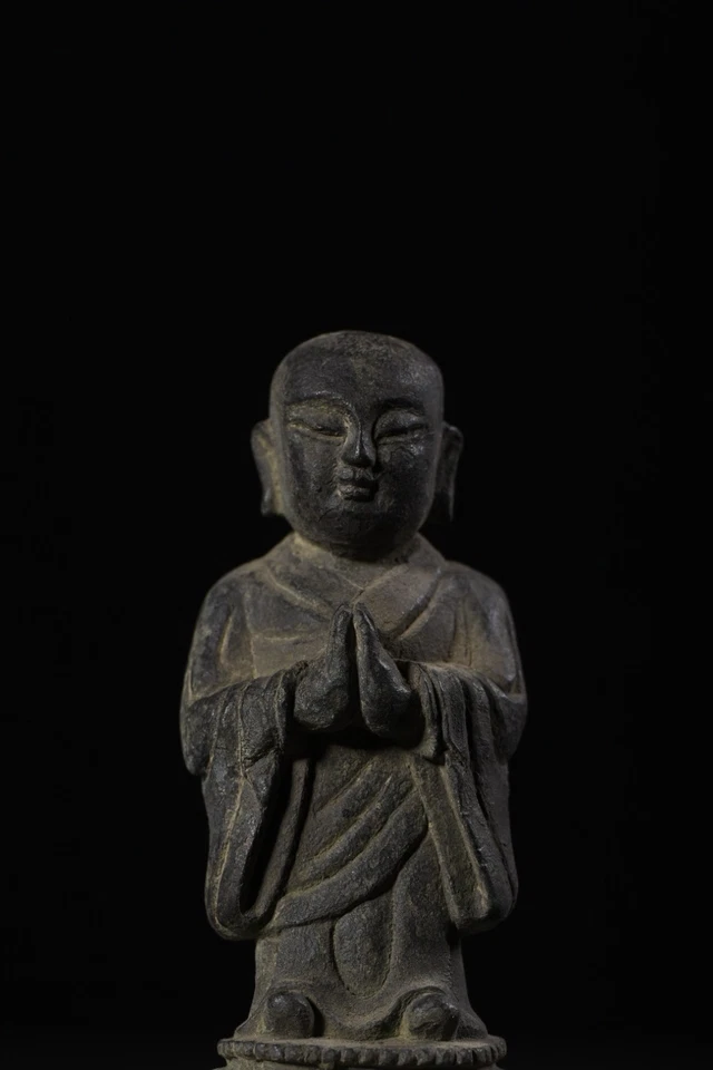 Antigua estatua budista china dinastía Ming púrpura cobre Buda Ming 1368-1644 Foto 2 de 4