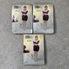 Lot of 3 Vintage Body Kiss Girls Lacy Pantyhose Nylon Size L 7-10 49-74 lbs