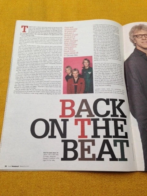 THE POLICE. - STING.    G W  GOOD WEEKEND    Aust. magazine.  COVER STORY.  2007 - Image 2 of 3