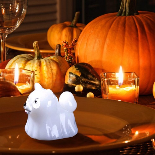 Halloween Decorations Dog Desktop Ornament Glow In The Dark Resin Figurine Pet - Picture 7 of 36