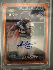 2024 Topps Chrome Pro Debut Axel Sanchez Auto Orange Lava /25 Everett AquaSox