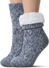 Slipper Socks for Women with Grippers Non Slip, Sherpa Lined Slipper Socks