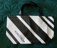 Nordstrom Mini Reusable Tote Bag Black and Whitel