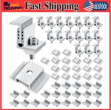 56Pcs Solar Panel Mid & End Clamps, 1.06" Aluminum Mounting Brackets