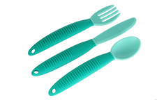Busy Baby Silicone, BPA-Free Utensils for Babies and Toddlers, Fork, Spoon and K