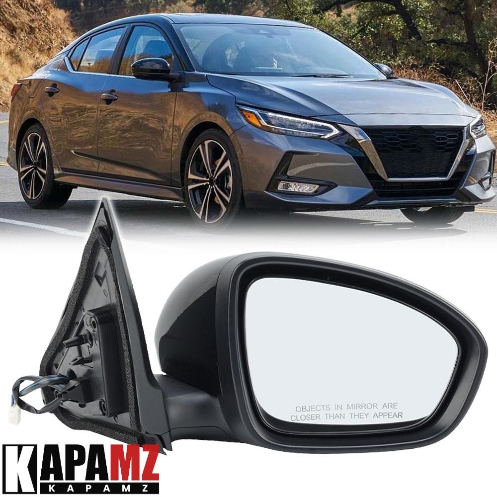 Right Power Mirror For 2020-2025 Nissan Sentra Passenger Side Manual Fold Black
