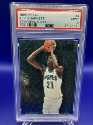 1995-96 Fleer Metal Kevin Garnett Tempered Steel Rookie RC #4 Timberwolves PSA 9
