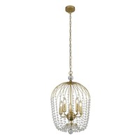 HäNgeleuchte HäNgelampe Kristall Metall 5-Flammig E14 In Gold Ø 36 Cm Esszimmer