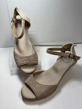 Toni Pons Origens Open Toe Wedge Espadrille Sandals In Natural Sz 8 New