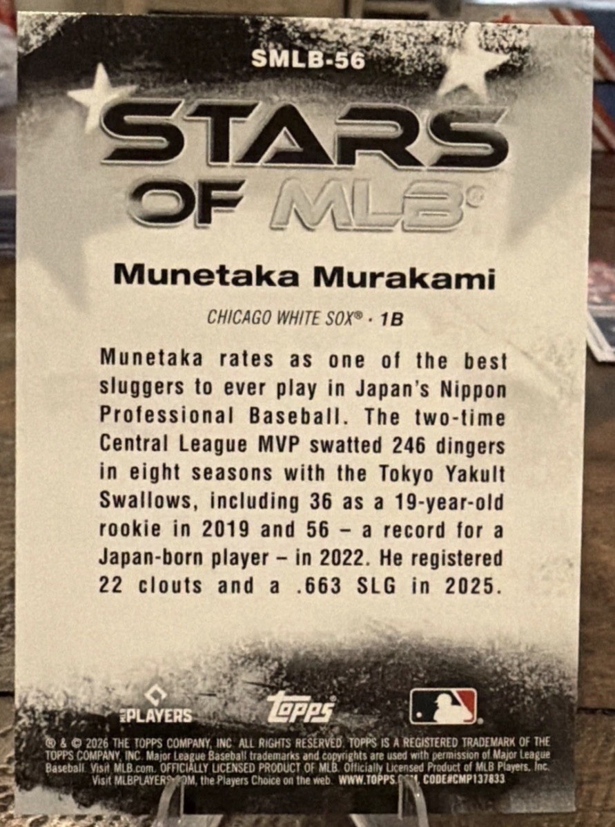 2026 Topps Series 2 Stars of MLB Munetaka Murakami RC Chicago